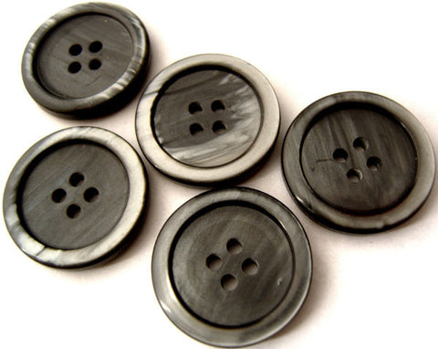 B4609 23mm Tonal Black and Pearlised Grey 4 Hole Button