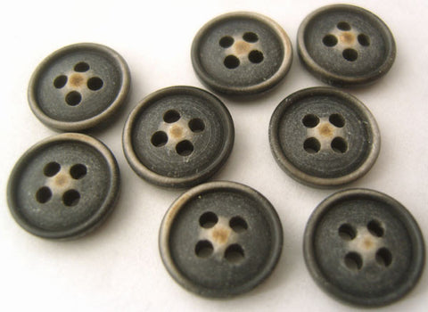 B4625 12mm Frosted Black Matt 4 Hole Button - Ribbonmoon