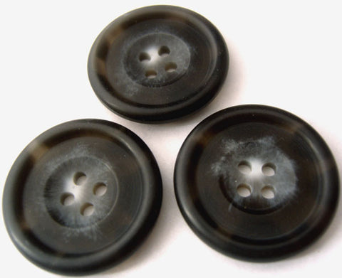 B4630 27mm Black and Tonal Greys Soft Sheen 4 Hole Button - Ribbonmoon