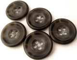 B4632 19mm Tonal Black and Frosted Soft Sheen 4 Hole Button - Ribbonmoon