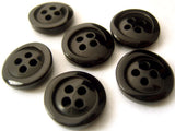 B4653 15mm Black High Gloss 4 Hole Button - Ribbonmoon