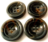 B4659 22mm Browns and Black High Gloss 4 Hole Button - Ribbonmoon