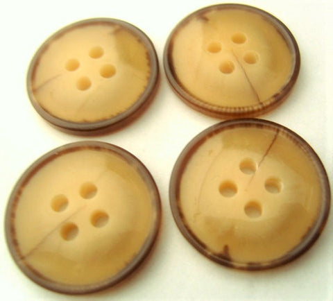 B4660 22mm Aaran Creams-Brown High Gloss Polyester 4 Hole Button