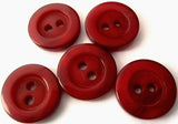 B4701 15mm Tonal Scarlet Berry High Gloss 2 Hole Button - Ribbonmoon