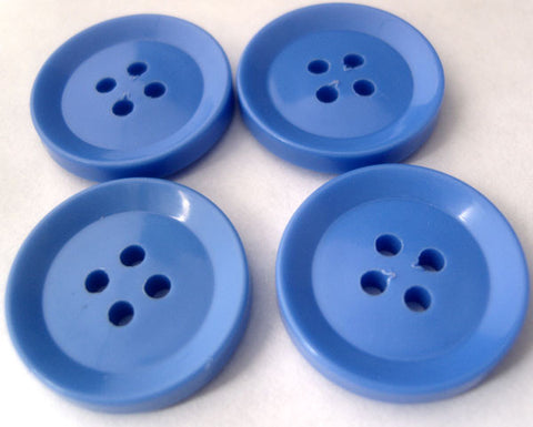 B4728 23mm Bright Blue High Gloss 4 Hole Button - Ribbonmoon