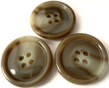 B4747 28mm Mushroom Browns and Natural Faux Horn 4 Hole Button - Ribbonmoon