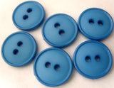 B4816 15mm Bright Blue Matt Centre 2 Hole Button - Ribbonmoon