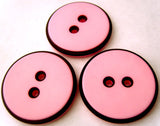 B4838 34mm Rose Pink and Black Matt 2 Hole Button - Ribbonmoon