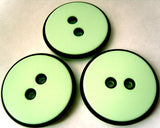 B4843 34mm Pale Mint Green and Black Matt 2 Hole Button - Ribbonmoon