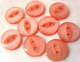 B4848 11mm Coral Rose Pink 2 Hole Polyester Fish Eye Button - Ribbonmoon