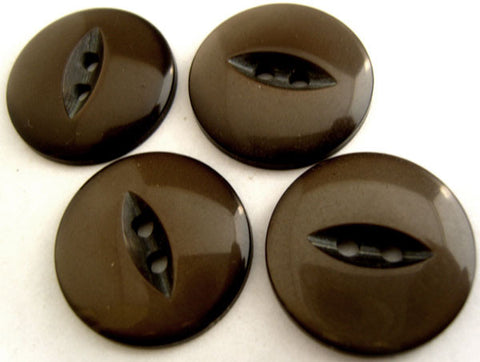 B6208 21mm Platinum Brown 2 Hole Polyester Fish Eye Button - Ribbonmoon