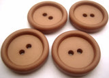 B6857 23mm Deep Rosy Beige Dull Bone Sheen Chunky 2 Hole Button - Ribbonmoon