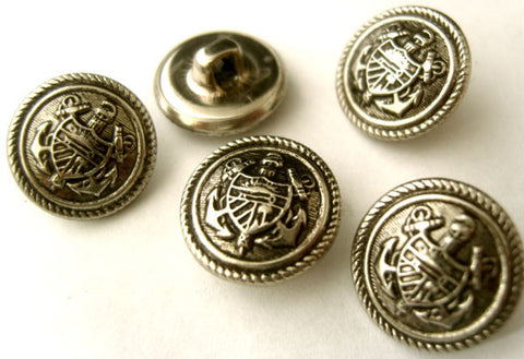 B7915 15mm Anti Silver Metal Alloy Shank Button, Coat of Arms Design - Ribbonmoon