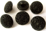 B8057 15mm Black Textured Shank Button - Ribbonmoon