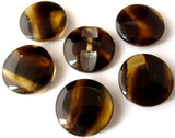 B8070 15mm Browns and Translucent Amber Button with Hole Built into the Back