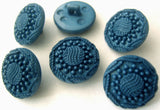 B8197 15mm Dusky Blue Textured Shank Button - Ribbonmoon