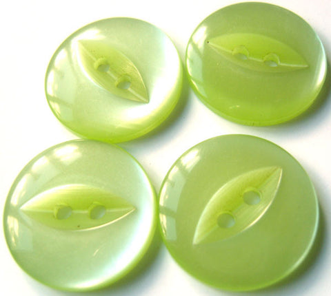 B9140 13mm Pale Lime Green 2 Hole Polyester Fish Eye Button - Ribbonmoon