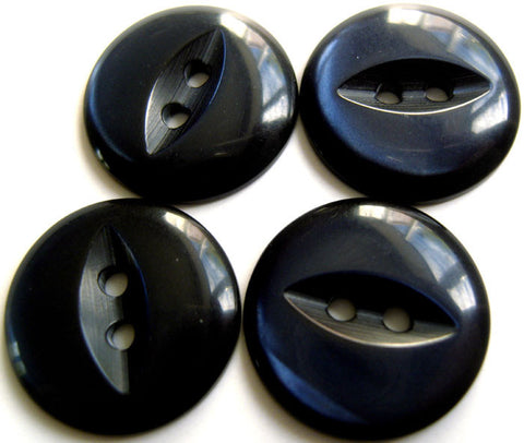 B10616 16mm Midnight Navy 2 Hole Polyester Fish Eye Button - Ribbonmoon