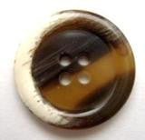 B9872 23mm Browns and Natural 4 Hole Button - Ribbonmoon