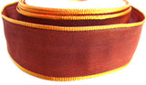 R0286 40mm Tearrcotta Thick Woven Polyester Ribbon,Metallic Gold Edges - Ribbonmoon