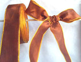 R0286 40mm Tearrcotta Thick Woven Polyester Ribbon,Metallic Gold Edges - Ribbonmoon