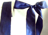 R0585 40mm Rich Navy Shimmery Ribbon with Metallic Gold Borders - Ribbonmoon