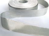 R1020C 26mm Metallic Silver and Pale Grey Shot Woven Ribbon - Ribbonmoon