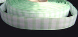 R1088 16mm Pale Mint Green and White Gingham Ribbon - Ribbonmoon