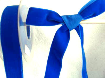 R1173 24mm Royal Blue Nylon Velvet Ribbon - Ribbonmoon