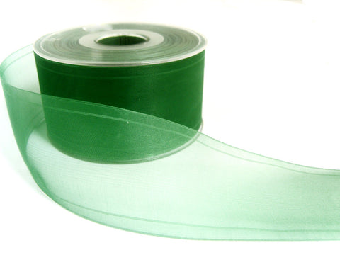 R1258 50mm Bottle Green Sheer Ribbon