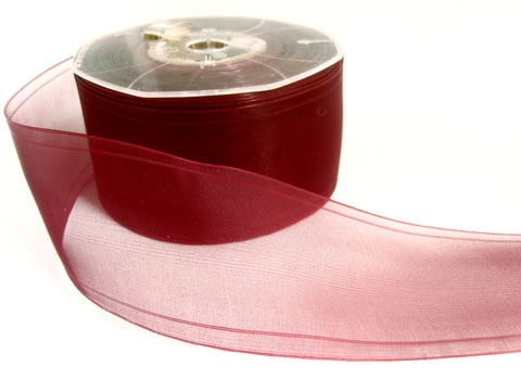 R1329 52mm Burgundy Sheer Ribbon