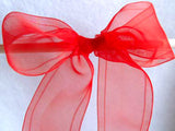 R1330 37mm Red Sheer Ribbon - Ribbonmoon