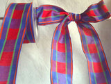 R1579 38mm Red,Orange,Green,Purple and Blue Polyster Plaid Ribbon - Ribbonmoon