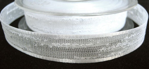 R2050 16mm White Feather Sheer Ribbon - Ribbonmoon