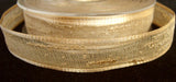 R2071 16mm Cream Beige Feather Sheer Ribbon. Wire Edge, Berisfords