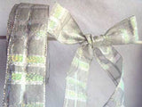 R2118 41mm Silver and Iridescent Metallic Check Mesh Ribbon - Ribbonmoon