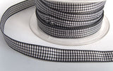 R2199 12mm Black and White Gingham Ribbon - Ribbonmoon