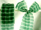 R2292 41mm Bottle Green and White Check Sheer Ribbon - Ribbonmoon