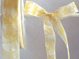 R2313 17mm Ivory and Honey Gold Nylon Sheer Ribbon - Ribbonmoon