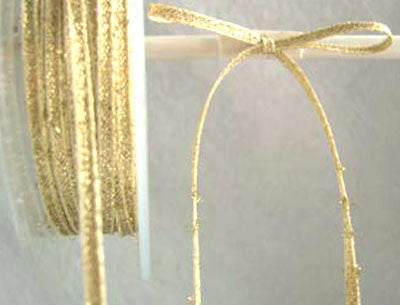 R2324 3mm Metallic Pale Gold Textured Lame Ribbon - Ribbonmoon