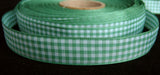 R2325 16mm Spearmint Green and White Gingham Ribbon - Ribbonmoon