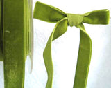 R2368 17mm Moss Green Nylon Velvet Ribbon - Ribbonmoon