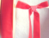 R2672 16mm Deep Coral Pink Nylon Velvet Ribbon by Berisfords - Ribbonmoon