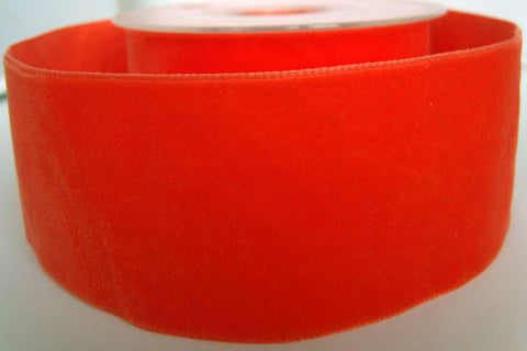 R2681 52mm Flame Orange Nylon Velvet Ribbon by Berisfords - Ribbonmoon