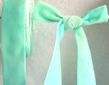 R2693 37mm New Turquoise Nylon Velvet Ribbon by Berisfords - Ribbonmoon