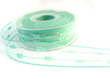 R2729 26mm New Turquoise Feather Sheer Ribbon by Berisfords