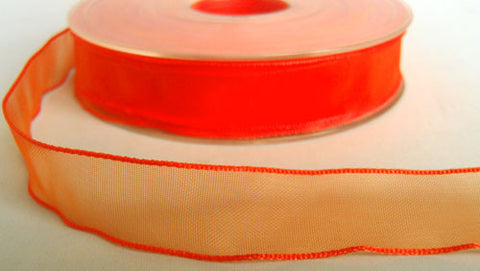 R1889 16mm Flame Orange Water Resistant Sheer Ribbon by Berisfords