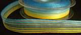 R3401 16mm Blues and Yellows Striped Sheer Ribbon - Ribbonmoon