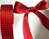 R3879 36mm Red and Black Double Face Design Satin Ribbon - Ribbonmoon