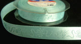 R3907 16mm Tonal Aqua Woven Jacquard Wedding Bell Design Satin Ribbon - Ribbonmoon